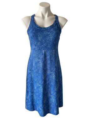 Columbia Cold Bay Athletic Dress Racerback Blue Speckled Print Stretch Small